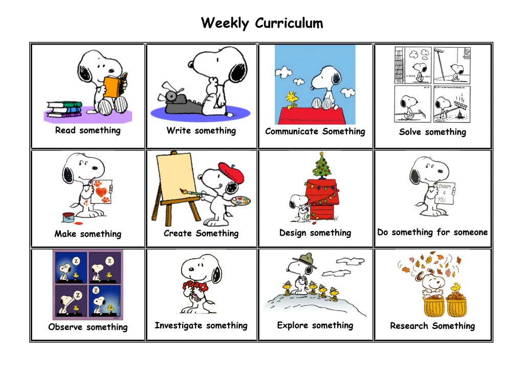 Unschool weekly curriculum jp